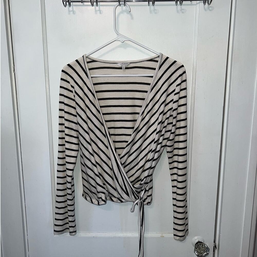 Lucky Brand Knit Wrap Striped Long sleeve top size M